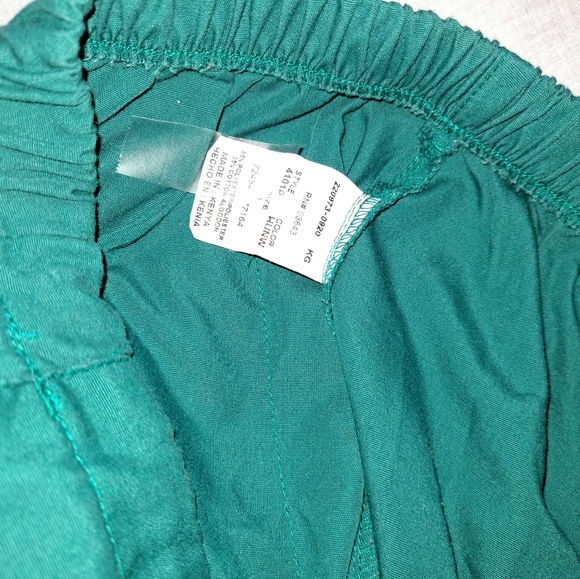 Womens Scrub Pants Emerald Green L Solid Lightweight Pockets - Picture 3 of 4